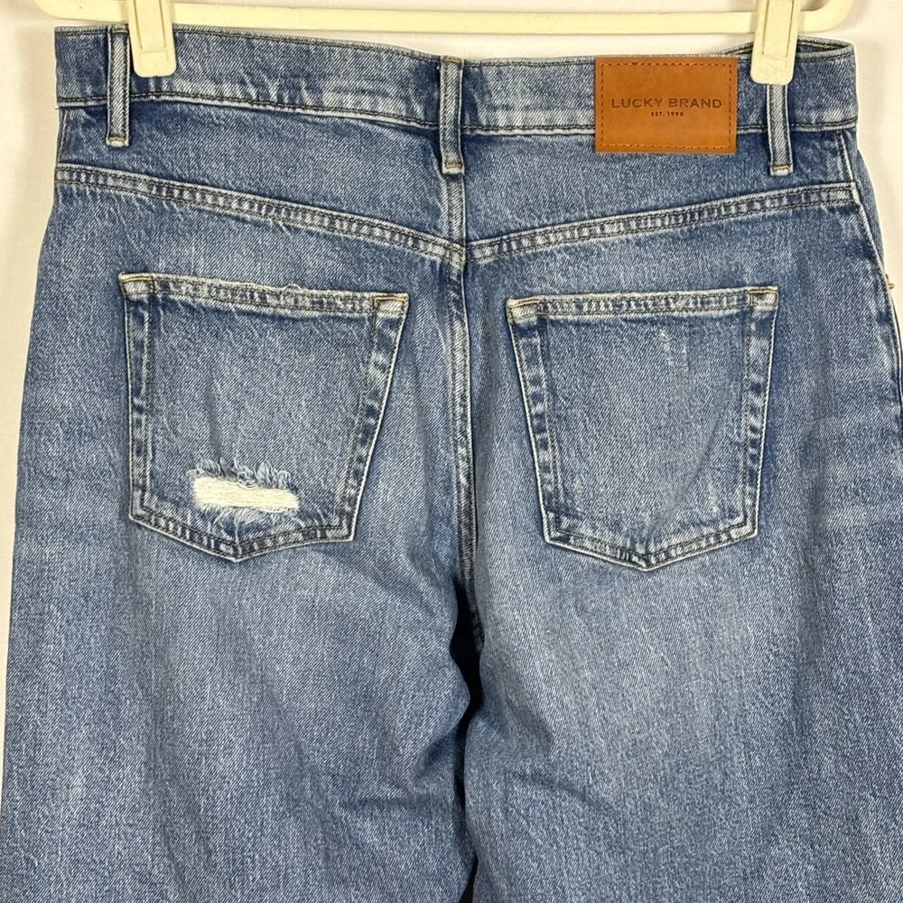Lucky Brand Jeans Ripped Low Rise Super Wide Leg Med wash- 8/29